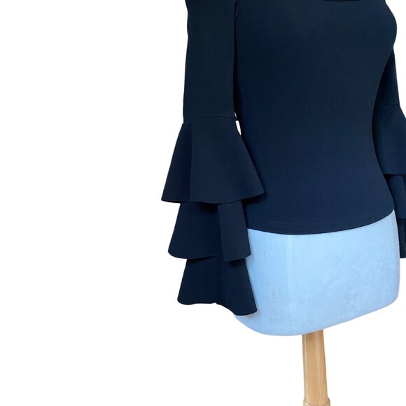 Cut-Out Bell Ruffle Sleeve Top Size XS Black Witchy Whimsigoth Witchy Goth - Picture 6 of 12